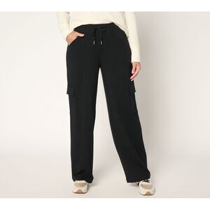 Maya J Women's Pants Sz S Cozy Knit French Terry Cargo Black A704382